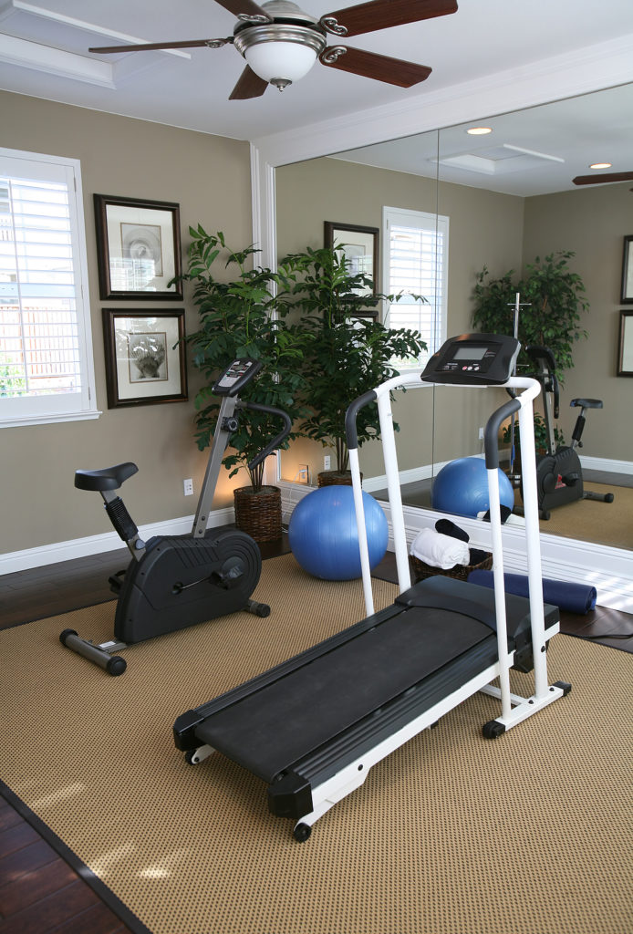 an exercise room inside a residential home